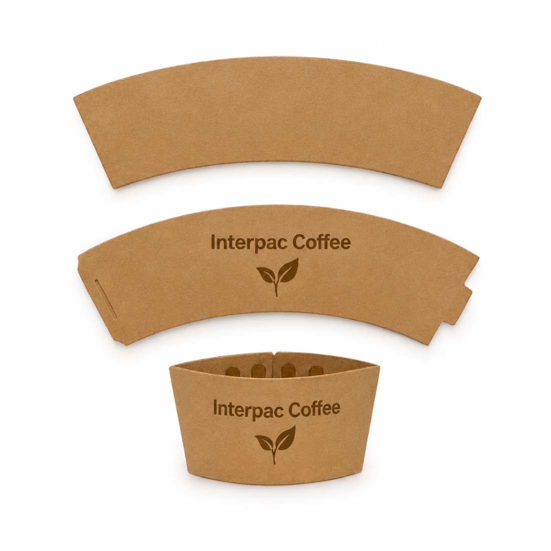 Custom printed kraft coffee cup sleeves