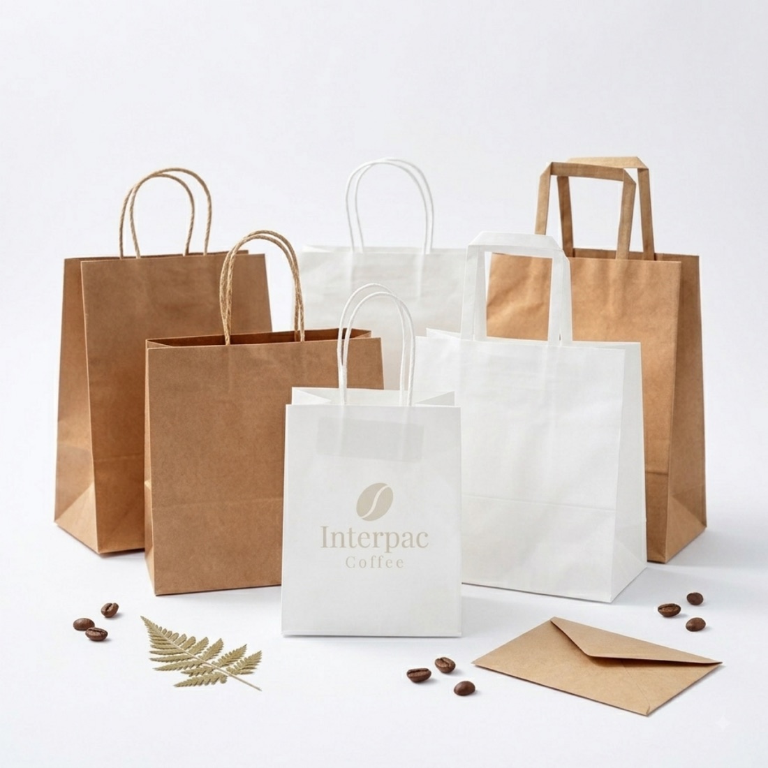 Custom printed kraft takeaway paper bags