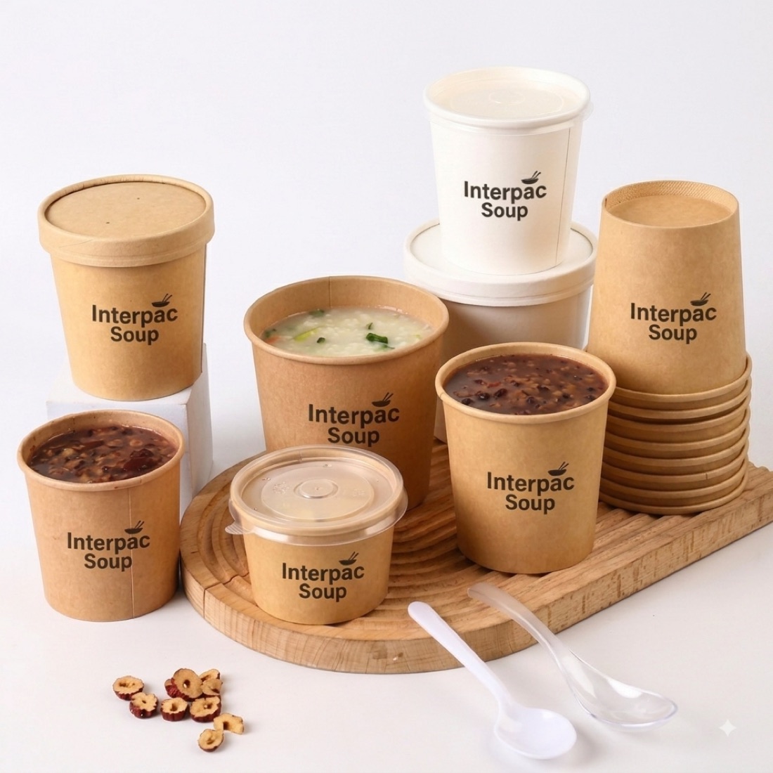 Paper soup cups with vented lids
